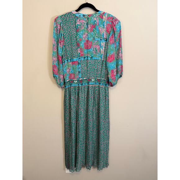 Vintage Susan Freis Floral Maxi Dress Small - Picture 2 of 8